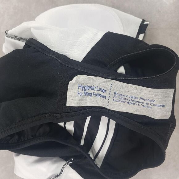 One Piece Swimsuit Womens 12 Black White Striped Tummy Control D Cup Ruched - Picture 11 of 13